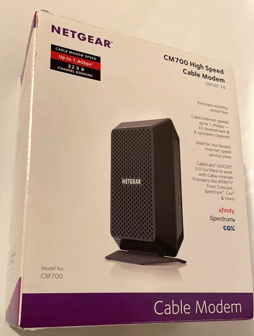 NETGEAR CM700-100NAS DOCSIS3.0 CableModem32x8  1.4gbps Xfinity/Comcast/Spectrum