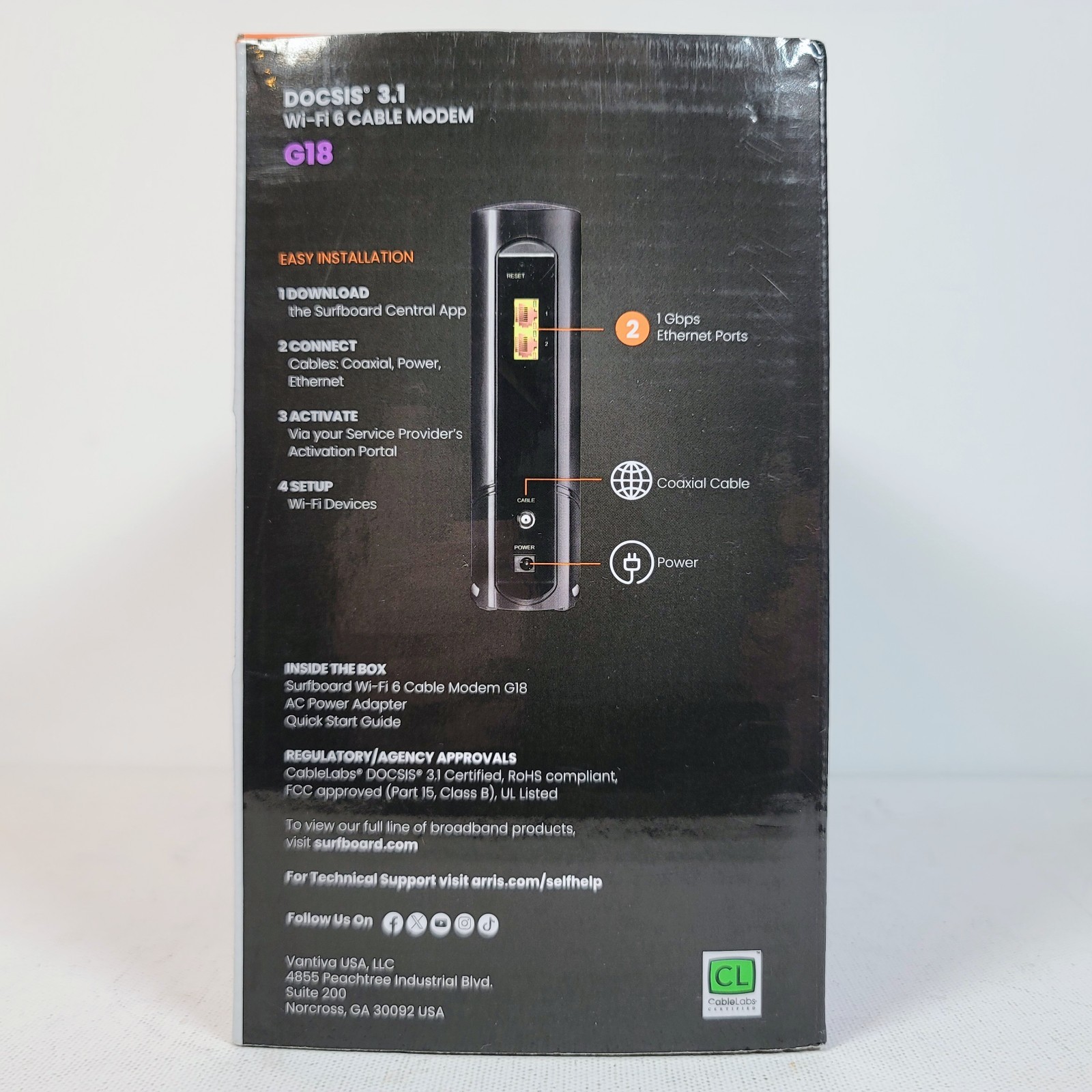 Arris G18 AX1800 WiFi 6 & DOCSIS 3.1 Cable Modem – SEALED – Free Shipping!
