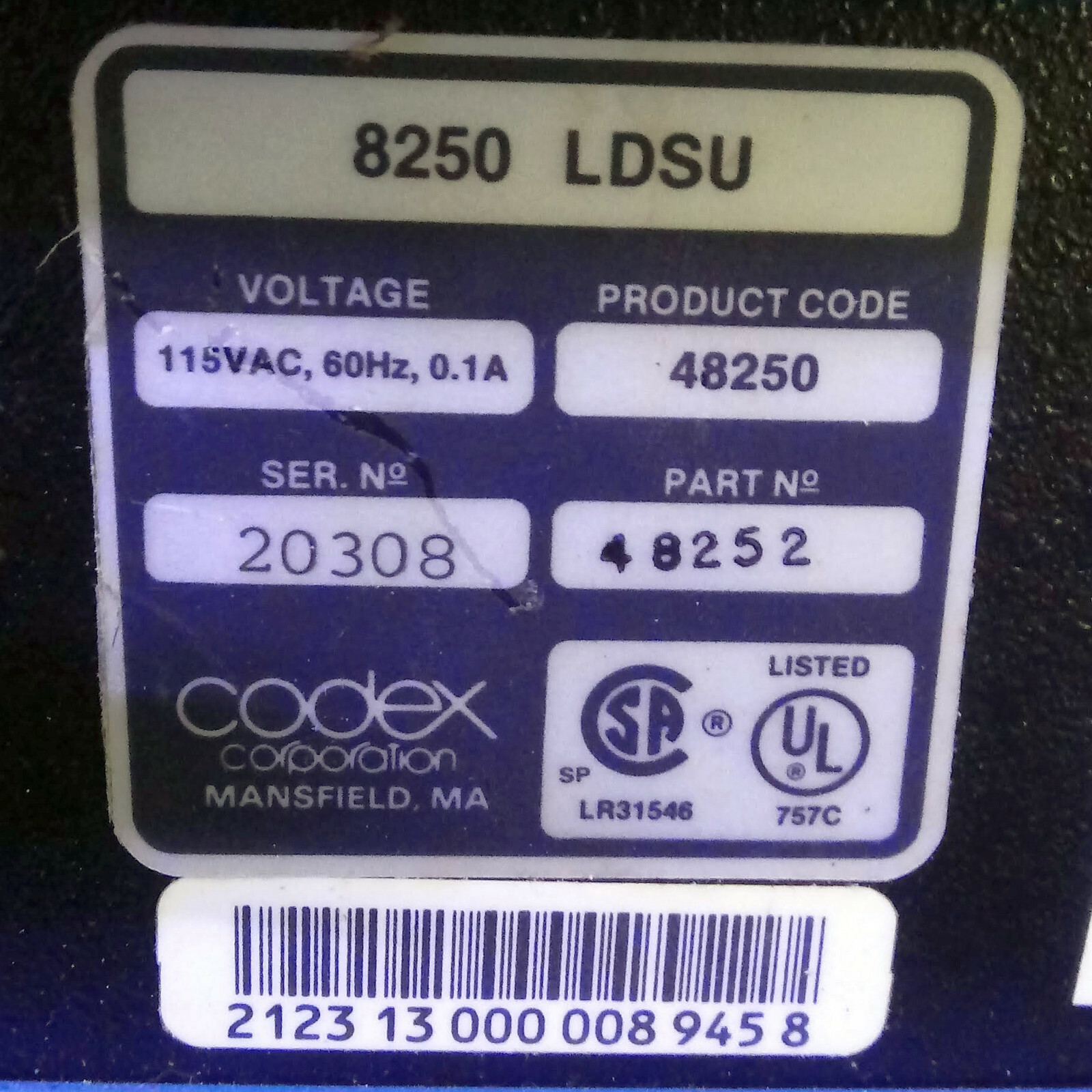 1 USED CODEX 8250-LDSU DATA MODEM ***MAKE OFFER***