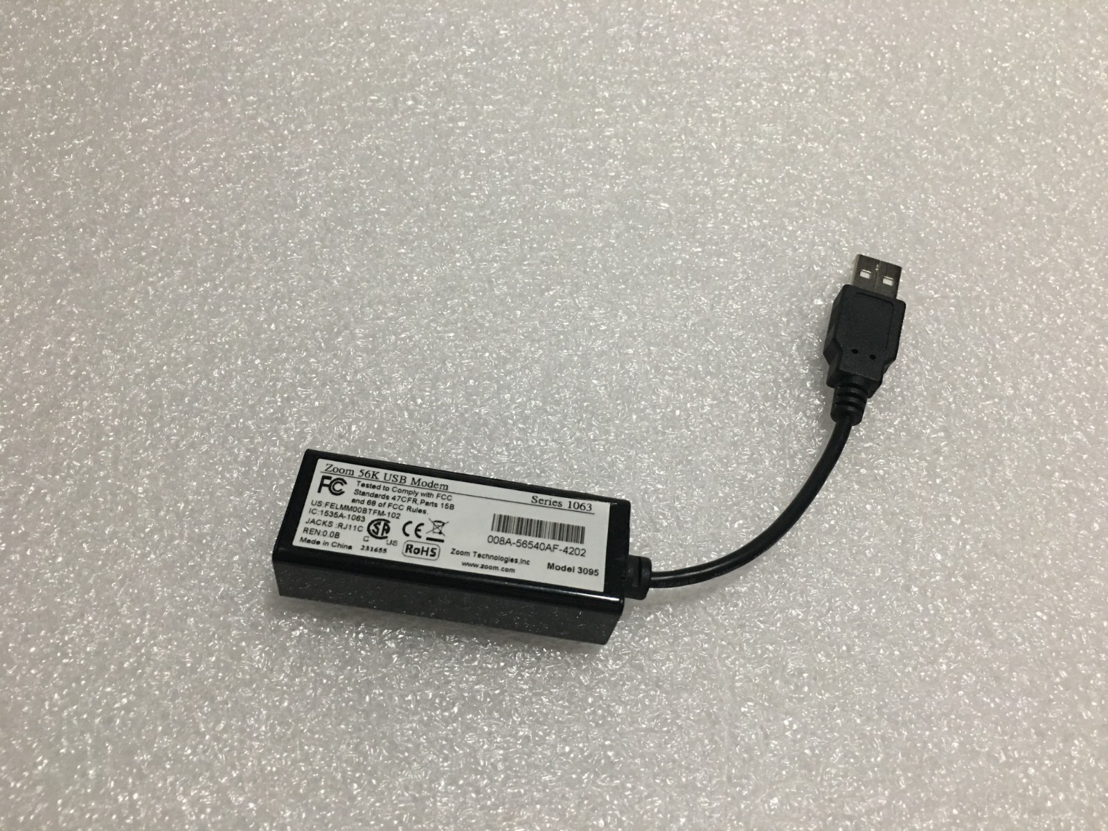 Zoom 56k USB Modem Model 3095