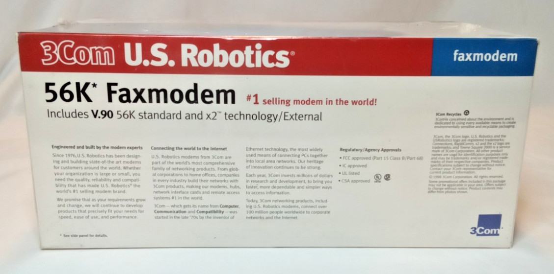 3Com US Robotics 56k Fax modem Model 5686 NIB