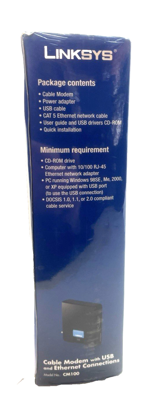 Linksys CM100 Cable Modem with USB and Ethernet 100 Mbps