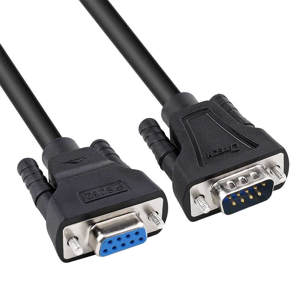 15 Ft DB9 RS232 Serial Cable Male To Female Extension Null Modem TX RX