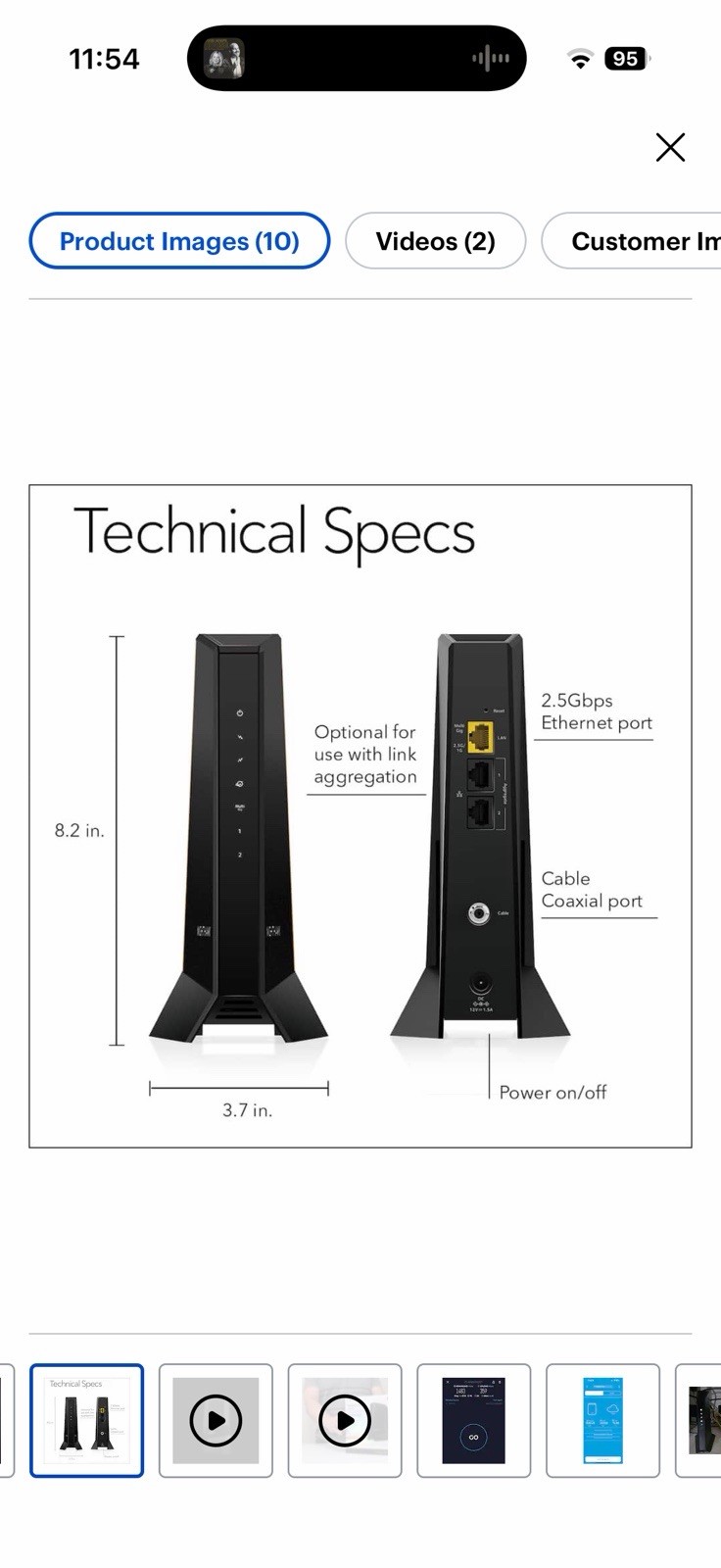 Nighthawk DOCSIS 3.1 Mid/High-Split Cable Modem (CM3000) Pre-owned