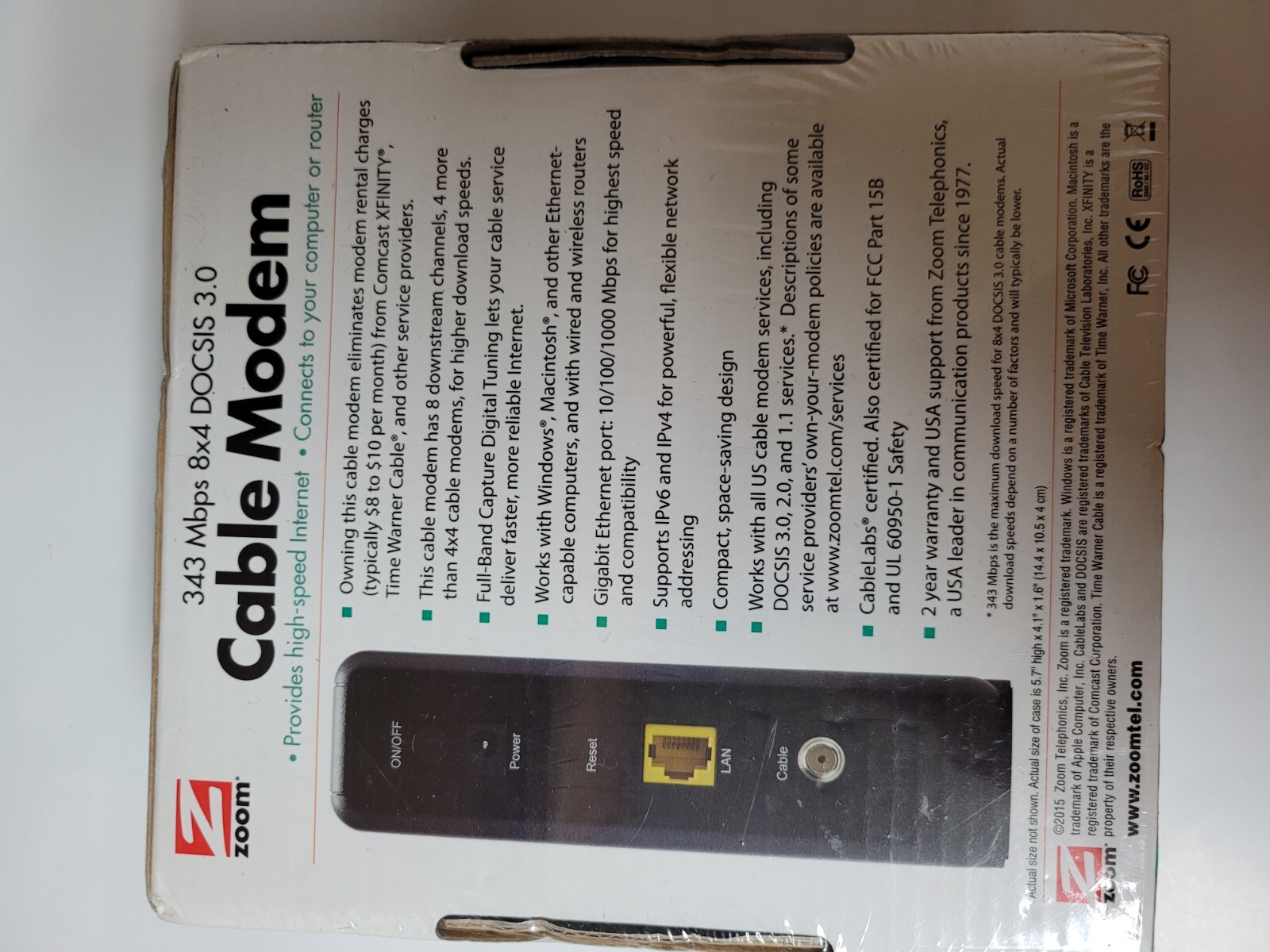 New! Sealed! Zoom DOCSIS 3.0 High-Speed Cable Modem 5345