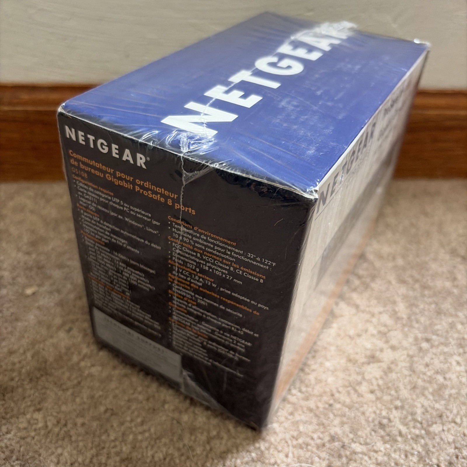 Netgear Prosafe 8 Port Gigabit Switch GS108 10/100/1000 Mbps