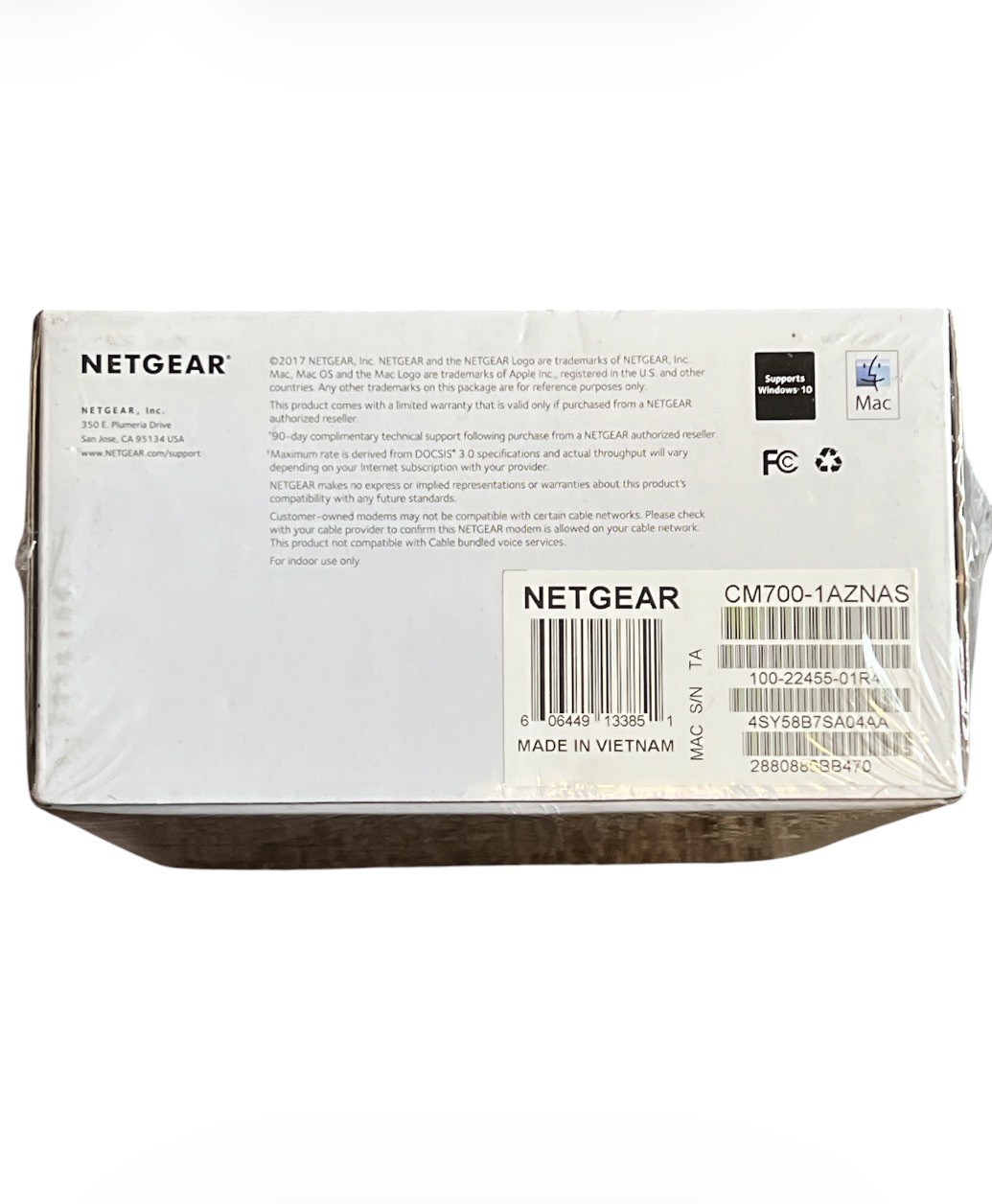 Netgear Cable Modem Black CM700 High Speed DOCSIS 3.0 1.4Gbps 32×8 New/Sealed