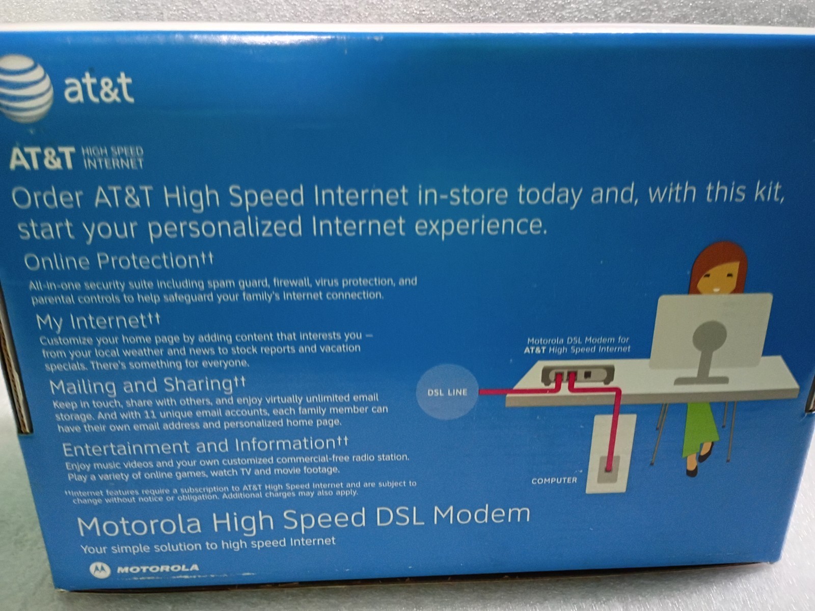 Motorola 2210-02-1006 High Speed Internet DSL Modem, Power Supply Adapter
