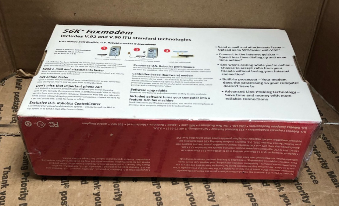 (NEW!) US Robotics 56K Serial Controller Faxmodem USR5686E V.92 V.90