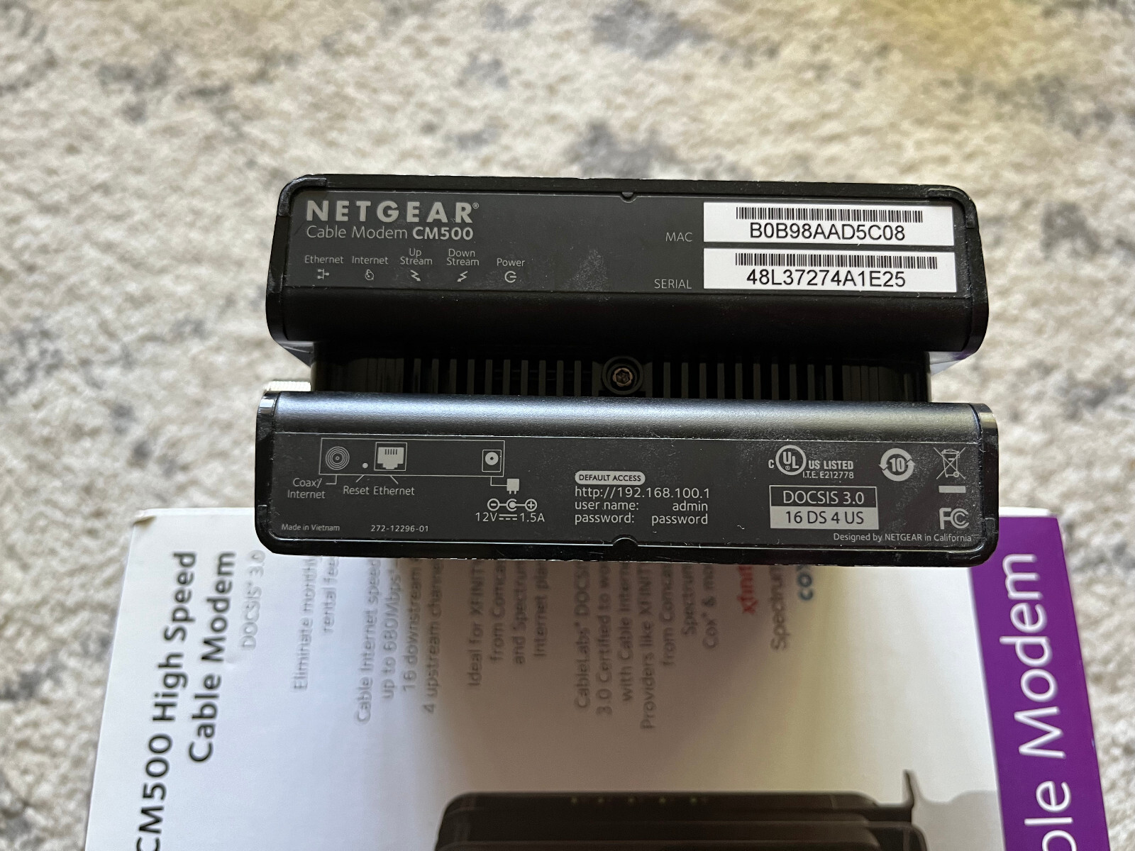 NETGEAR CM500 Cable Modem – Used
