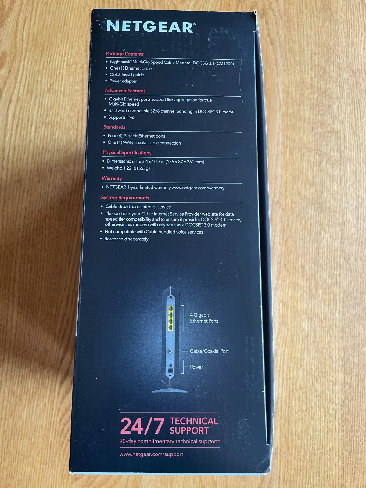 NETGEAR Nighthawk CM1200-100NAS DOCSIS 3.1 Multi-Gig Speed Cable Modem