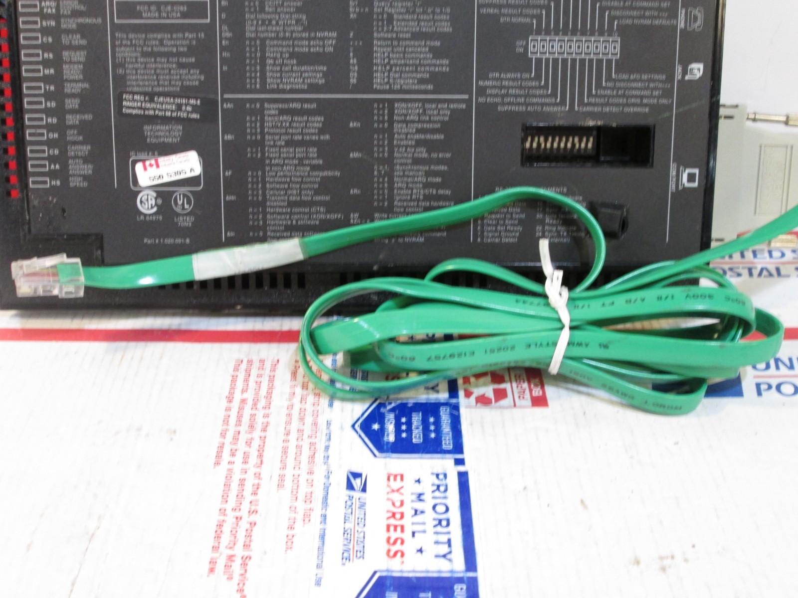 US ROBOTICS 000954-00 COURIER V.34 FAX WITH V.32 BIS MODEM CJE-0263 NO AC CORD