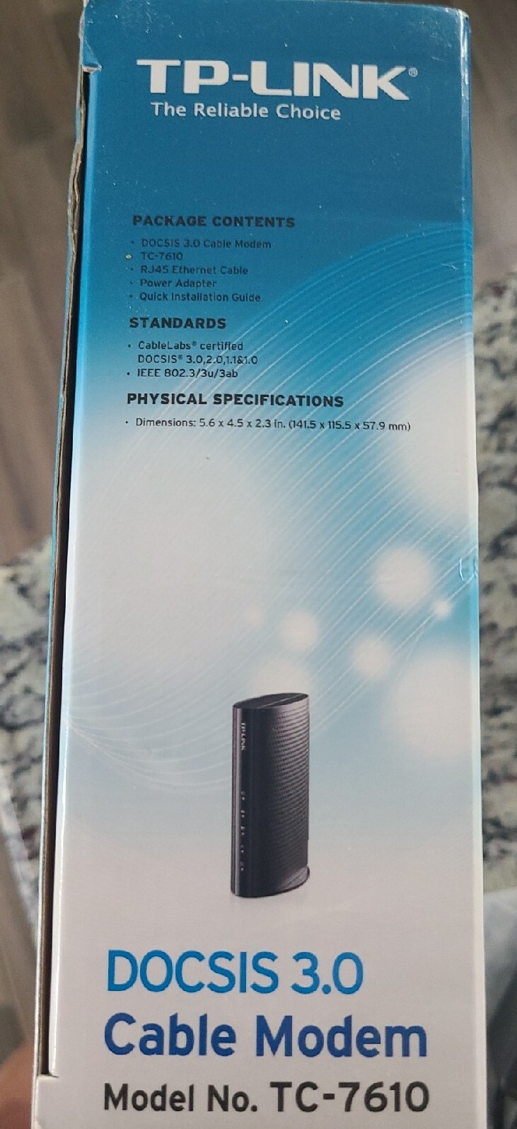 TP-LINK TC-7610 DOCSIS 3.0 Cable Modem – W Power Adapter – Excellent condition
