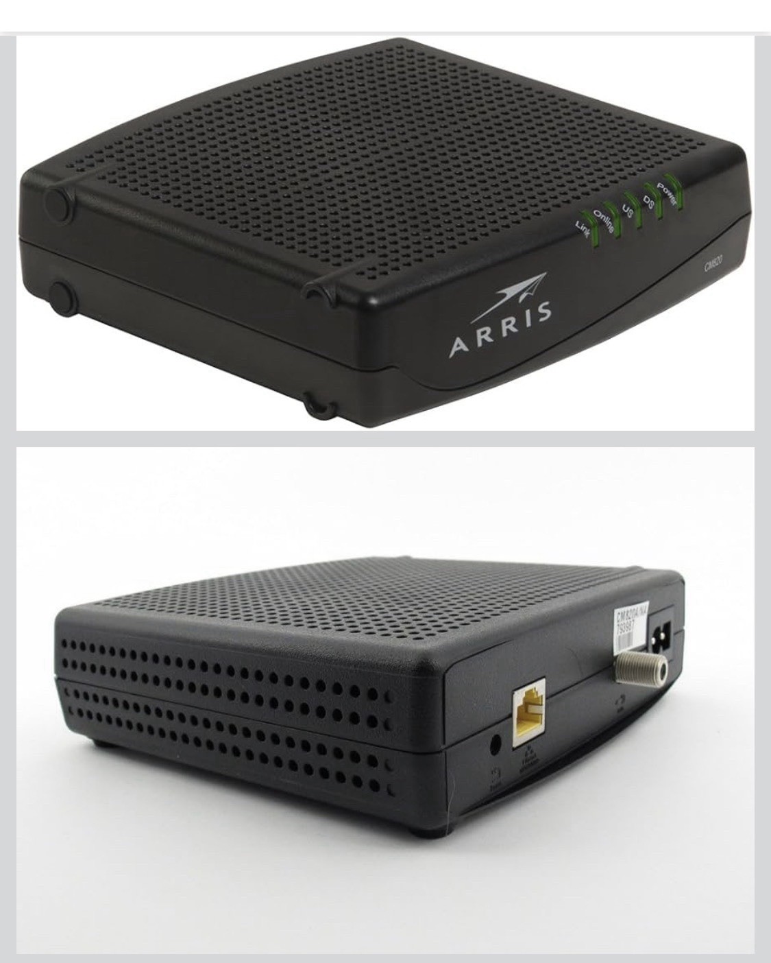 Arris CM820 Modem DOCSIS 3.0, 8 downstream 4 upstream channels IPv6 High Speed ✅