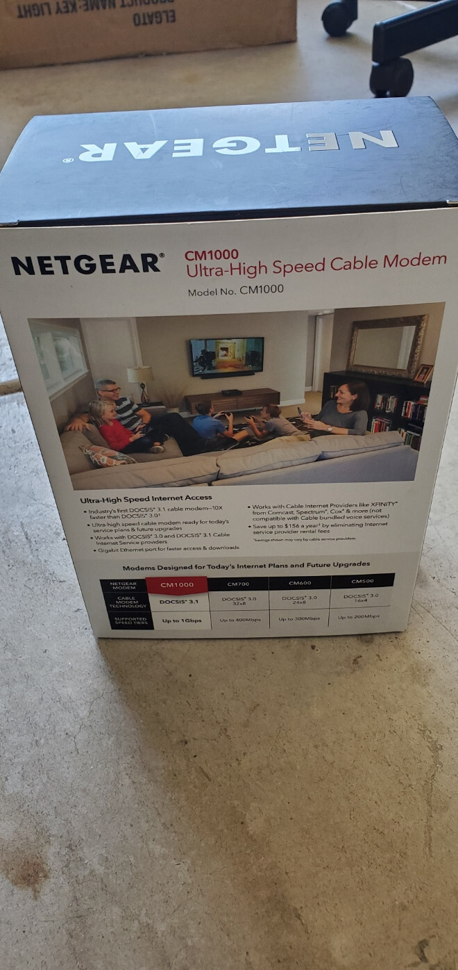 NETGEAR CM1000V2 Cable Modem DOCSIS 3.1 – CM1000100NAS (Black)