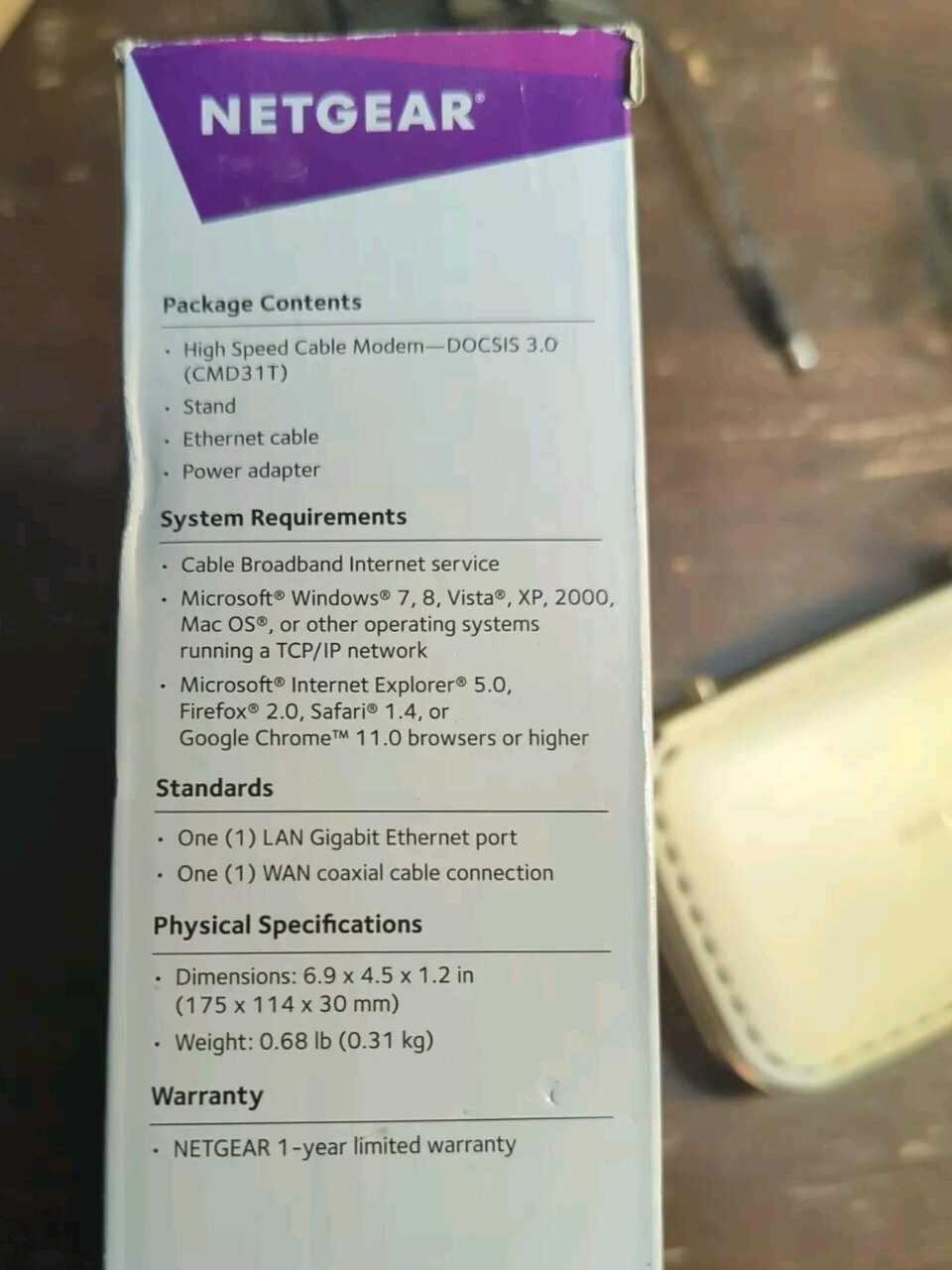 Netgear Highspeed cable modem
