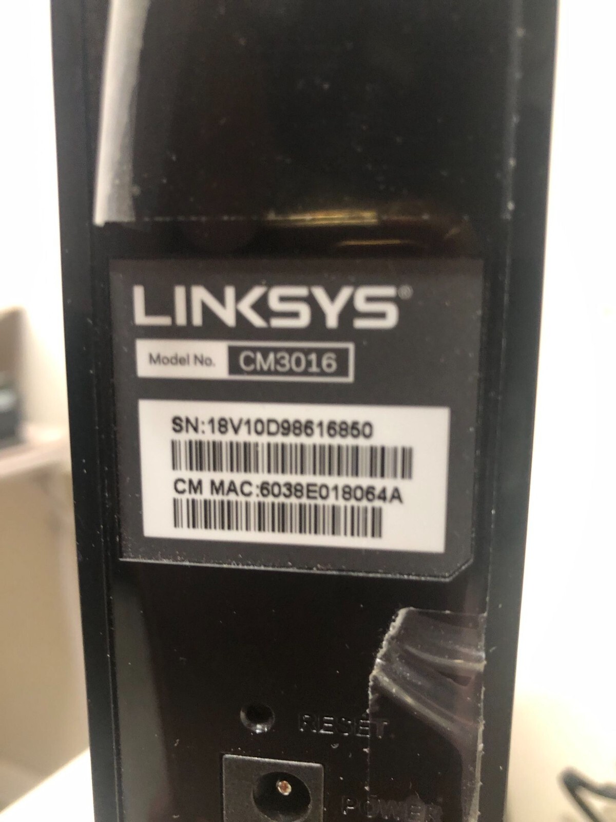 Linksys CM3016 cable modem