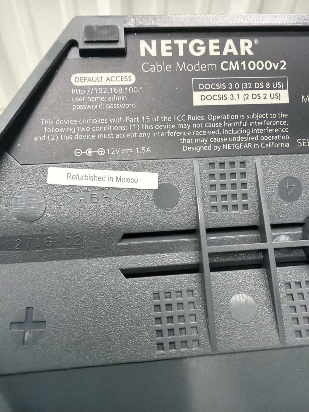 NETGEAR Nighthawk CM1000V2 DOCSIS 3.1 Cable Modem