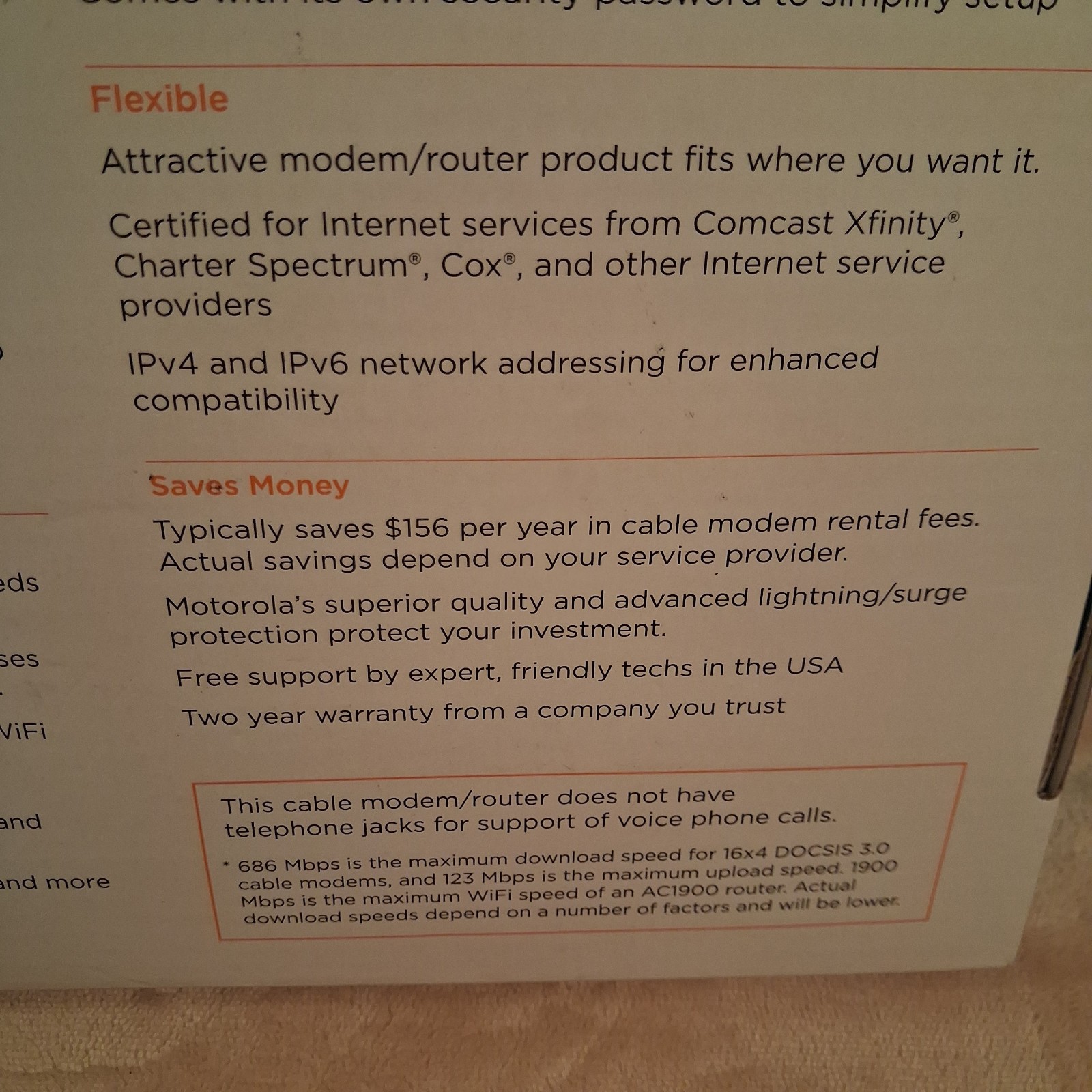 Motorola MG7550 16×4 DOCSIS 3.0 Cable Modem AC1900 Dual Band WiFi Router Combo