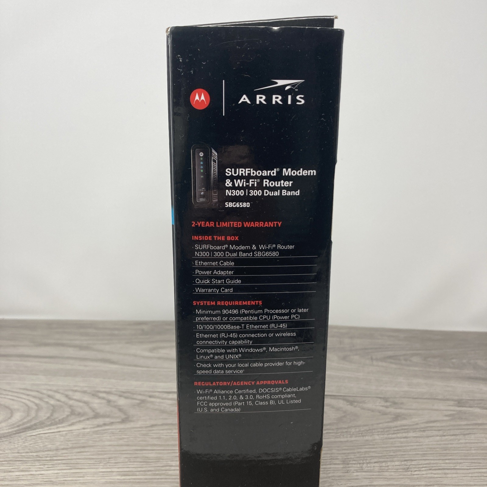 Motorola ARRIS SURFboard SBG6580 DOCSIS 3.0 Cable Modem Wi-Fi Router & Adapter