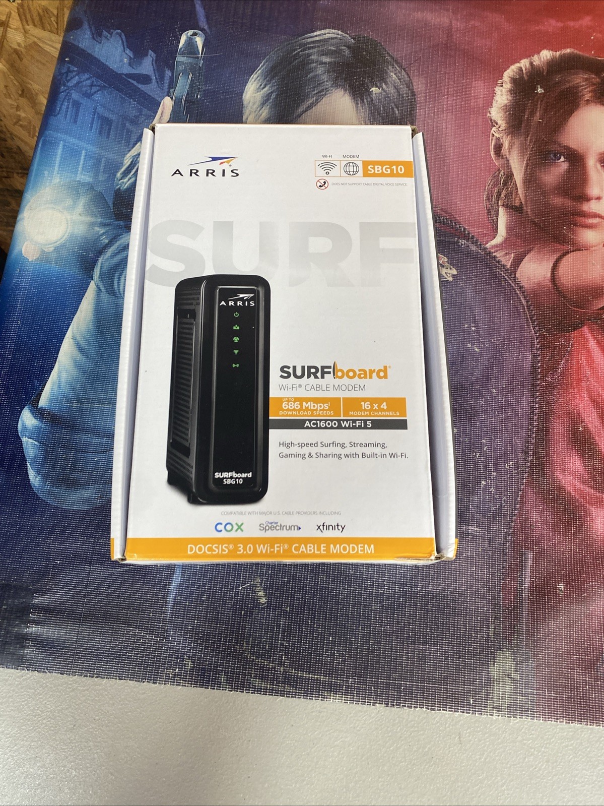 Arris SURFboard SBG10 DOCSIS 3.0 Cable Modem & AC1600 Dual Band Wi-Fi Router NOB