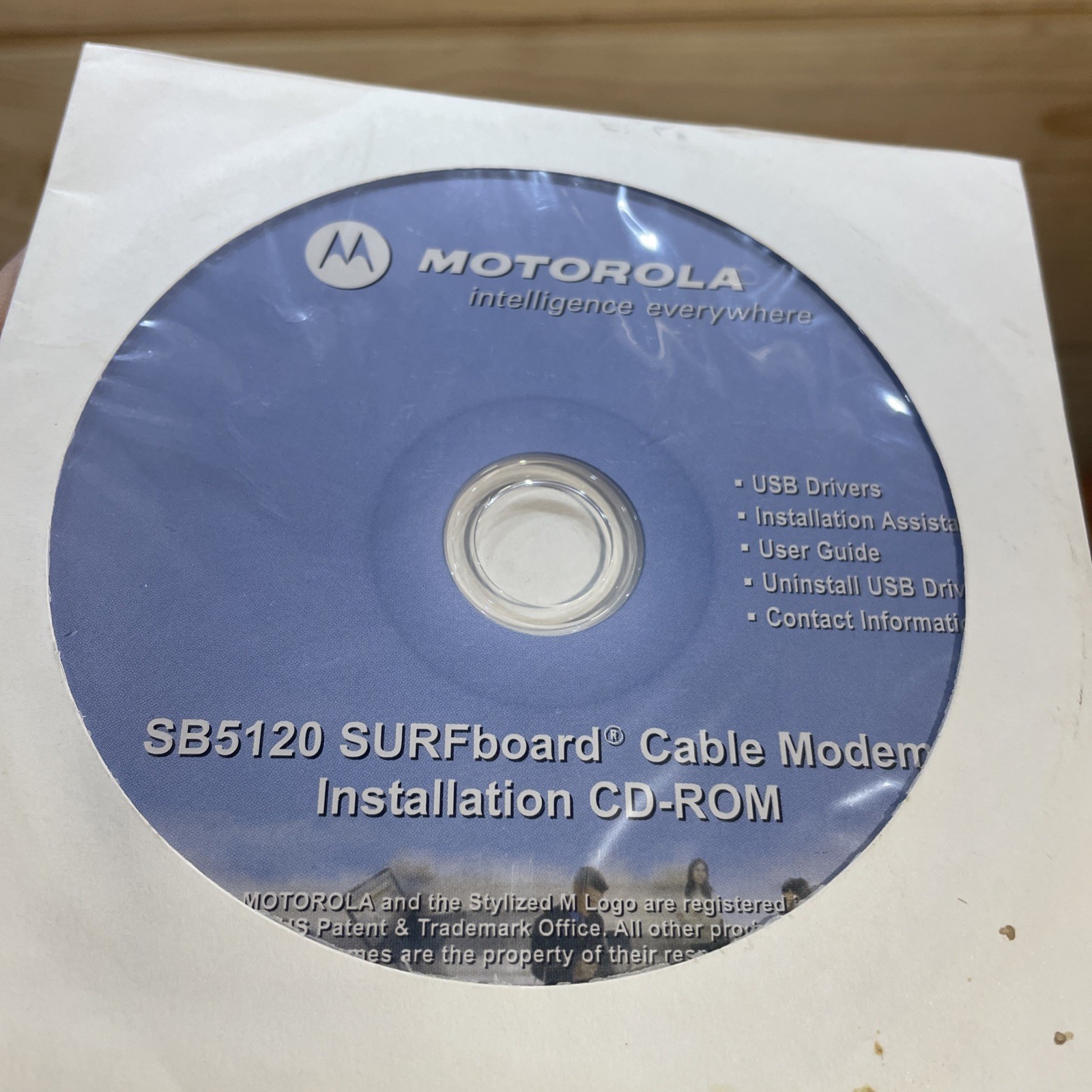motorola sb5120 series surfboard cable modem installation disc, untested Sealed