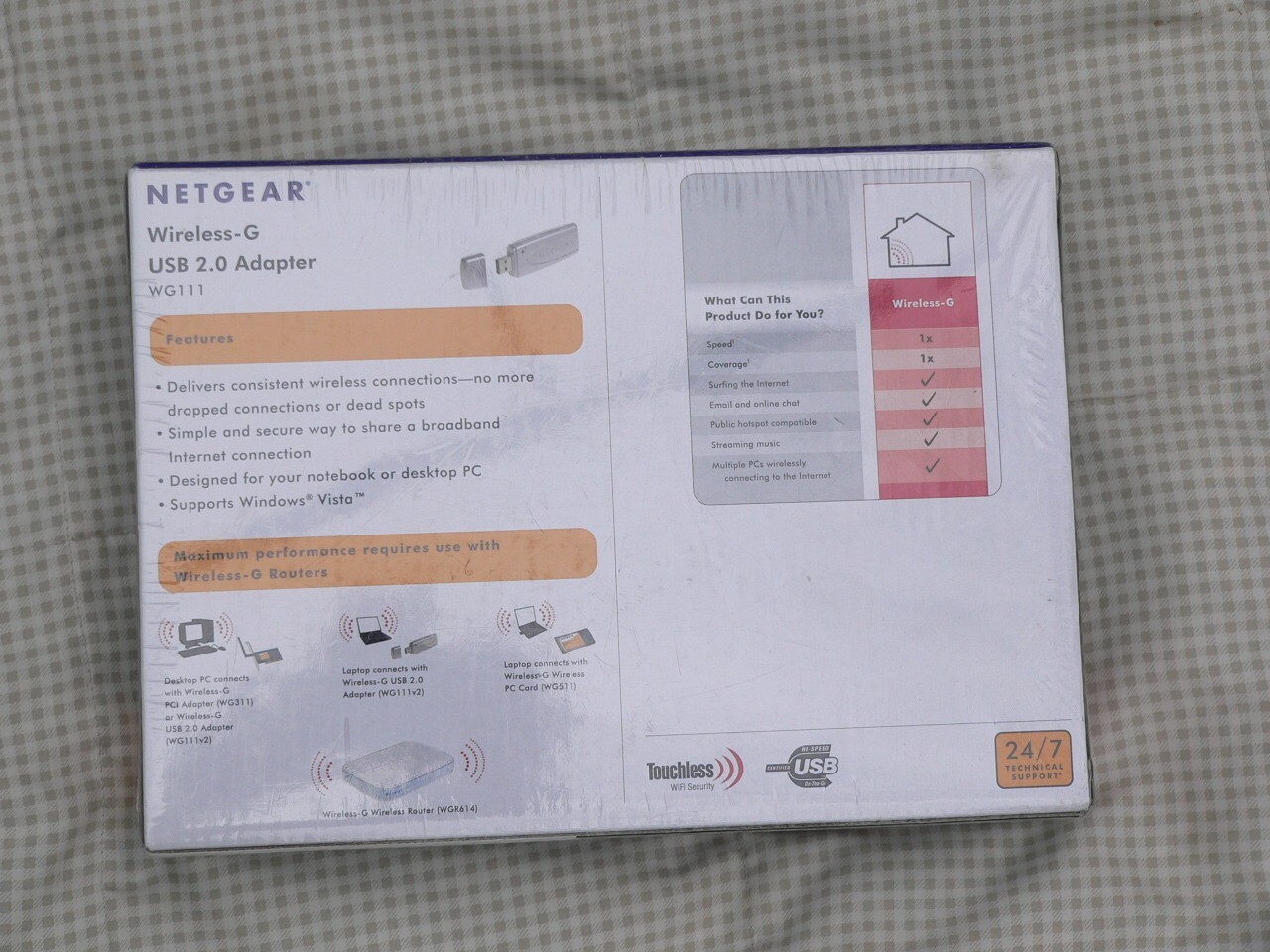 NETGEAR WIRELESS-G USB 2.0 ADAPTER WG111 NIP