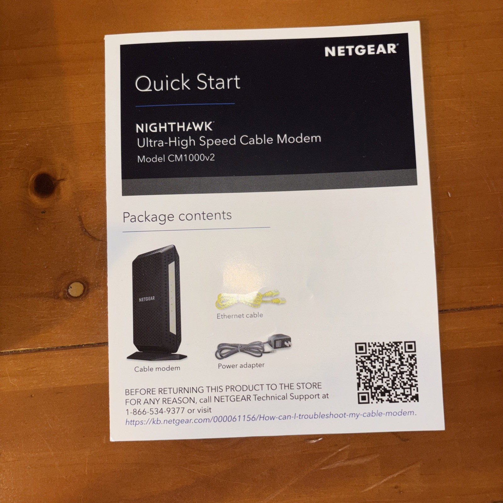 Netgear CM1000v2  High-Speed Cable Modem – Black™ (refurbished)