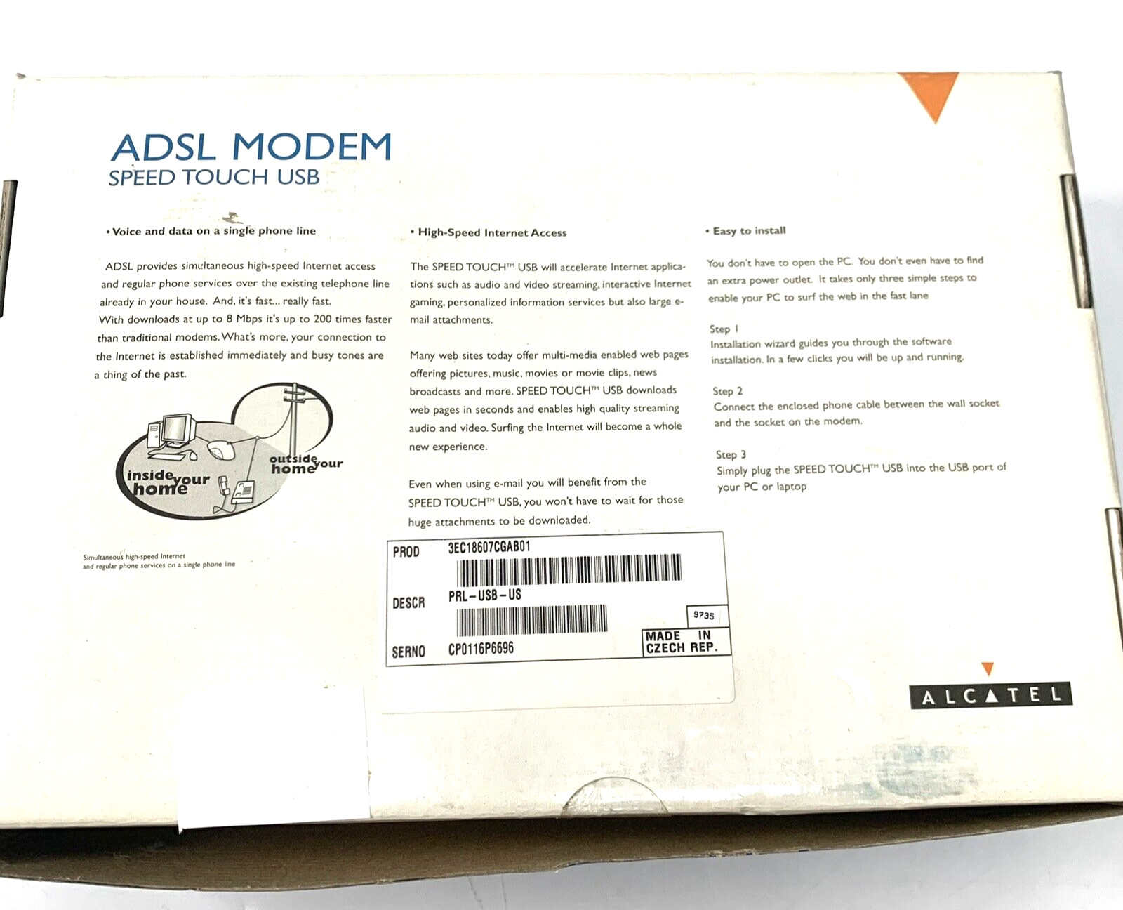 Alcatel Speed Touch USB ADSL Modem 3EC18607CGAB01 Vintage Internet Device