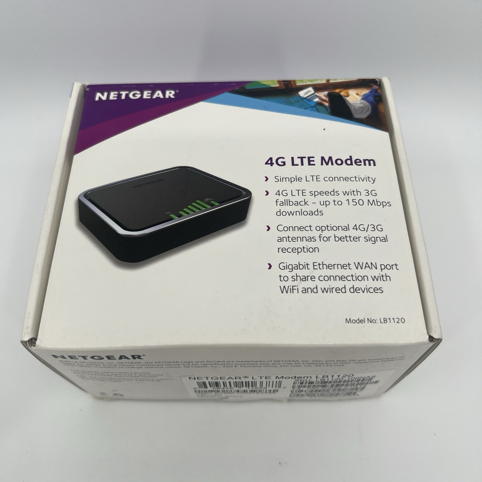 Netgear LB1120 4G LTE Broadband Modem 150Mbps Ethernet Network Device