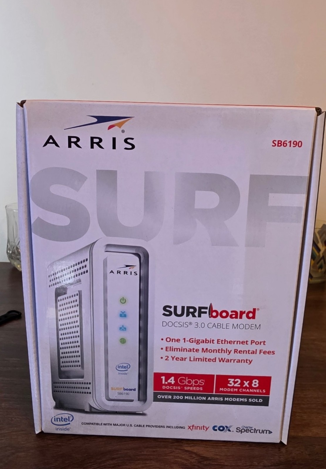 ARRIS Surfboard SB6190-RB DOCSIS 3.0 Cable Modem, White )