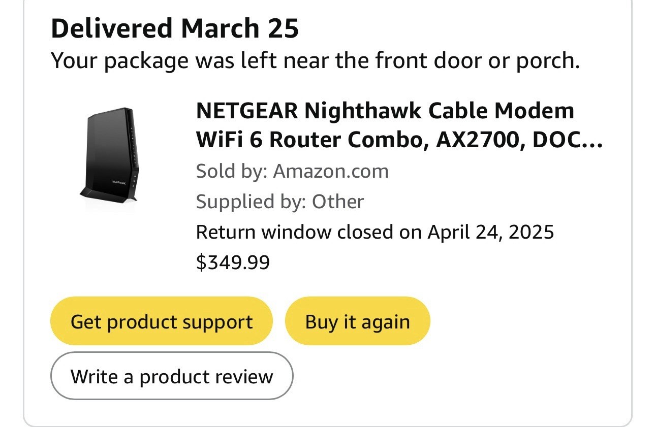 NETGEAR Nighthawk Wifi Cable Modem Router Cable Gateway DOCSIS 3.1 AX2700 NEW