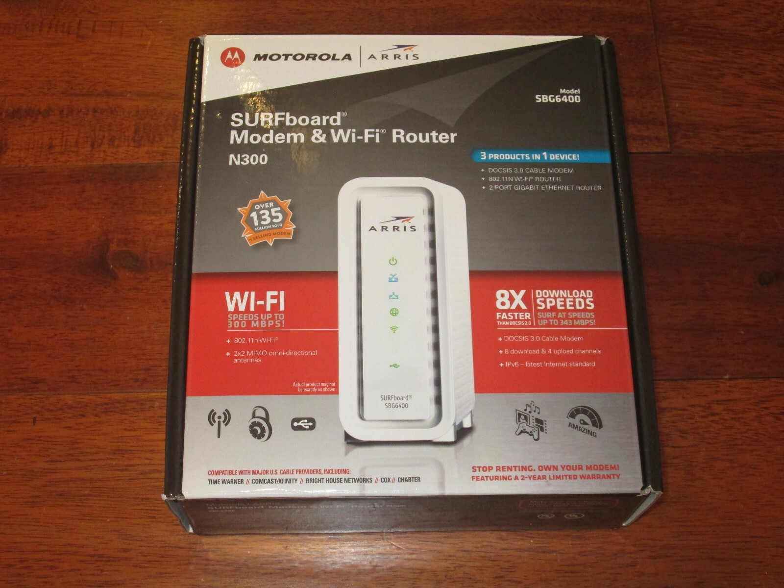 Motorola Arris SURFboard Modem & Wi-Fi Router N300 SBG6400 MINT