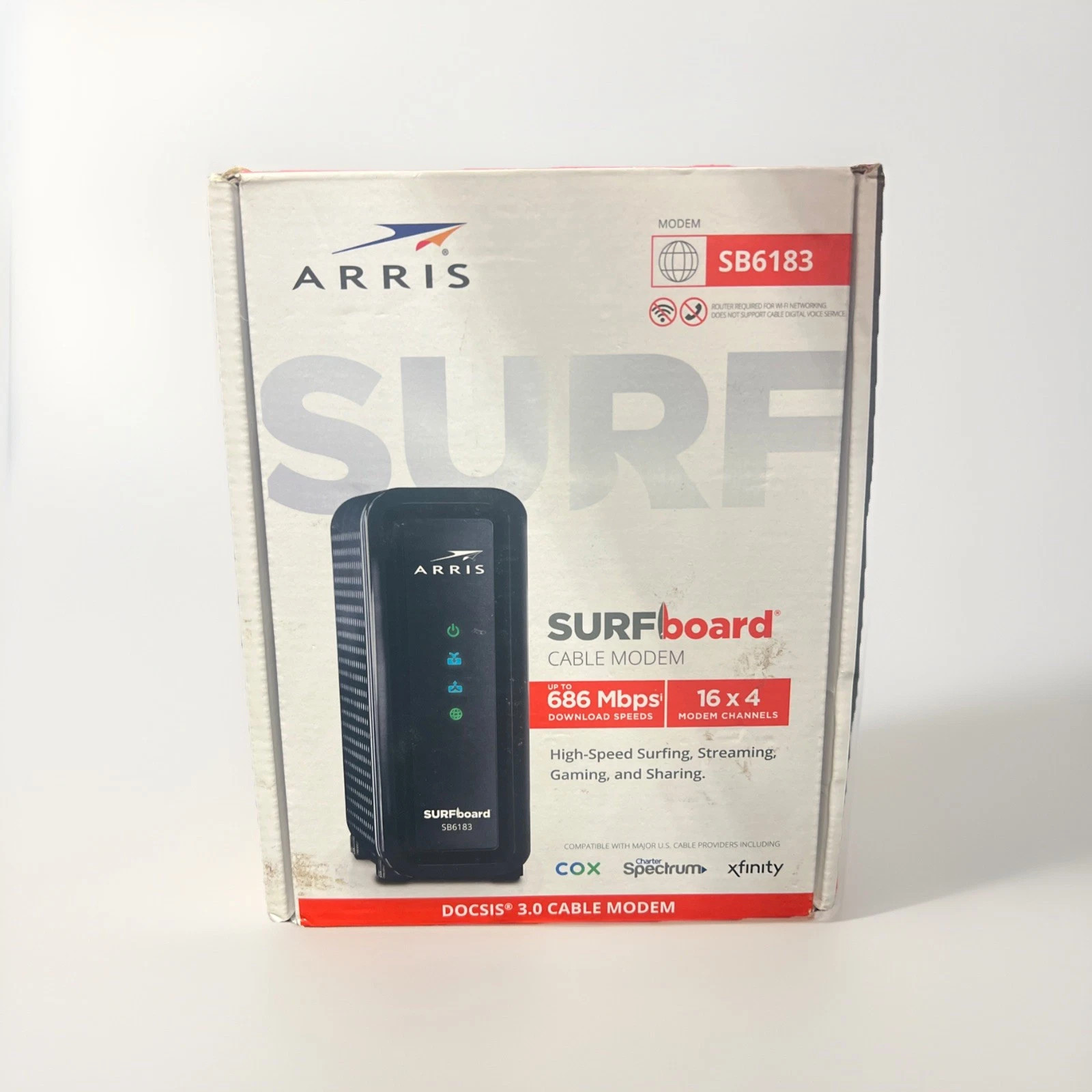 Arris Surfboard SB6183 Cable Modem 686 mbps 16×4 Docsis 3.0 New open box Xfinity