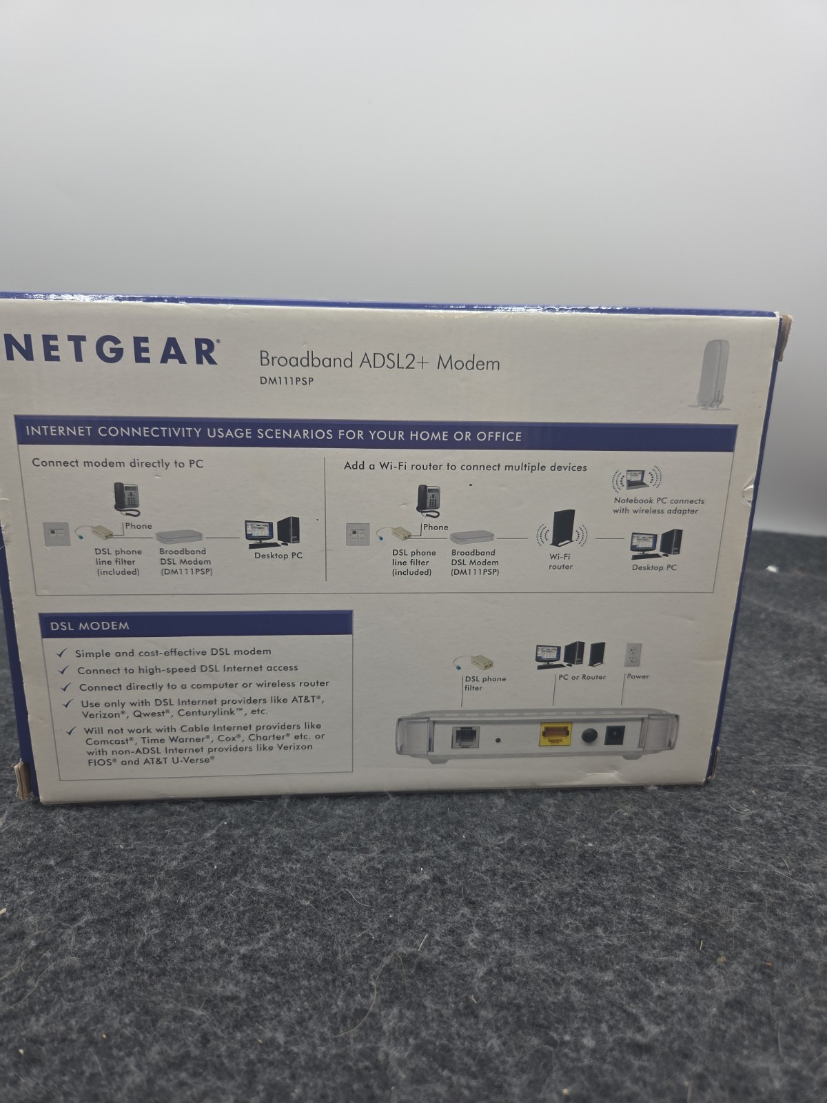Netgear DM111PSPv2 ADSL2+ Modem High-Speed DSL Internet Modem Router