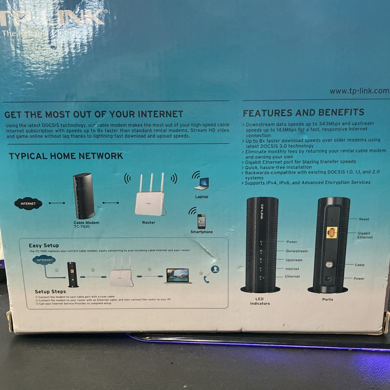 TP-LINK TC-7610 DOCSIS 3.0 Cable Modem