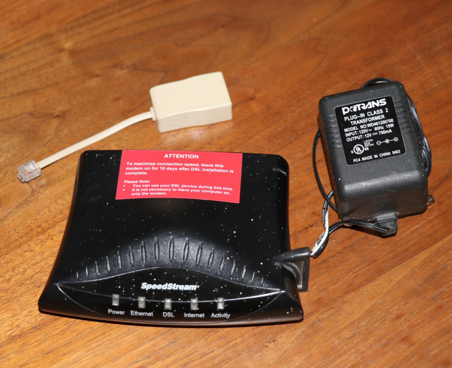 Speedstream 5100 Ethernet ADSL Modem Efficient Networks w/ 12 Volt 700 mA power