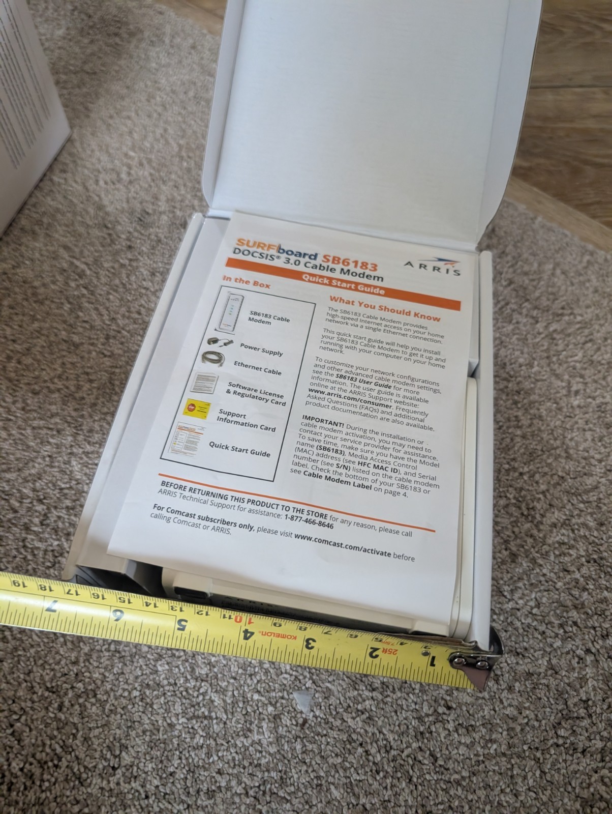 ARRIS SURFboard SB6183 Cable Internet Modem Gaming Speed White NEW Open Box