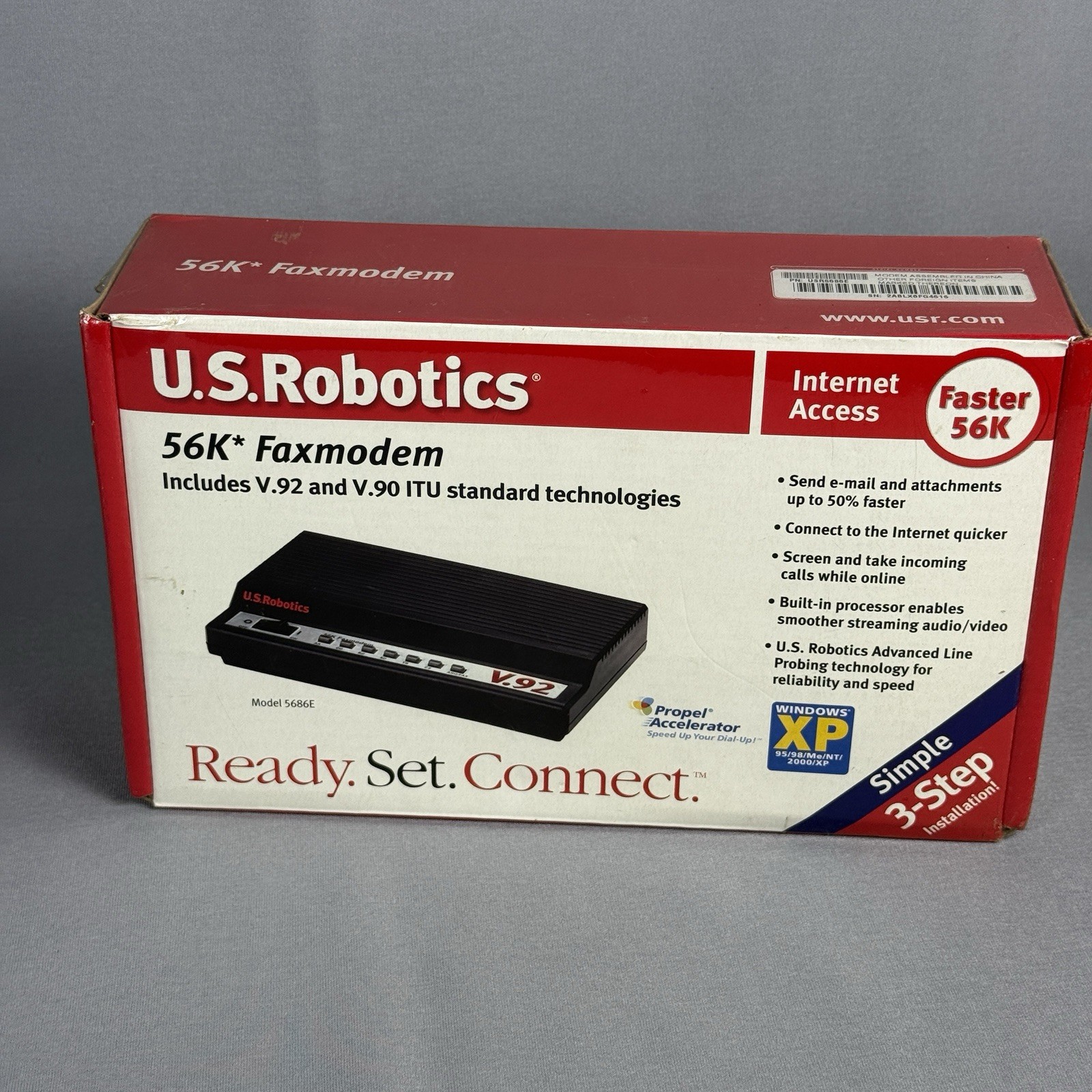 56K Faxmodem US Robotics, V.92, Model 5686E