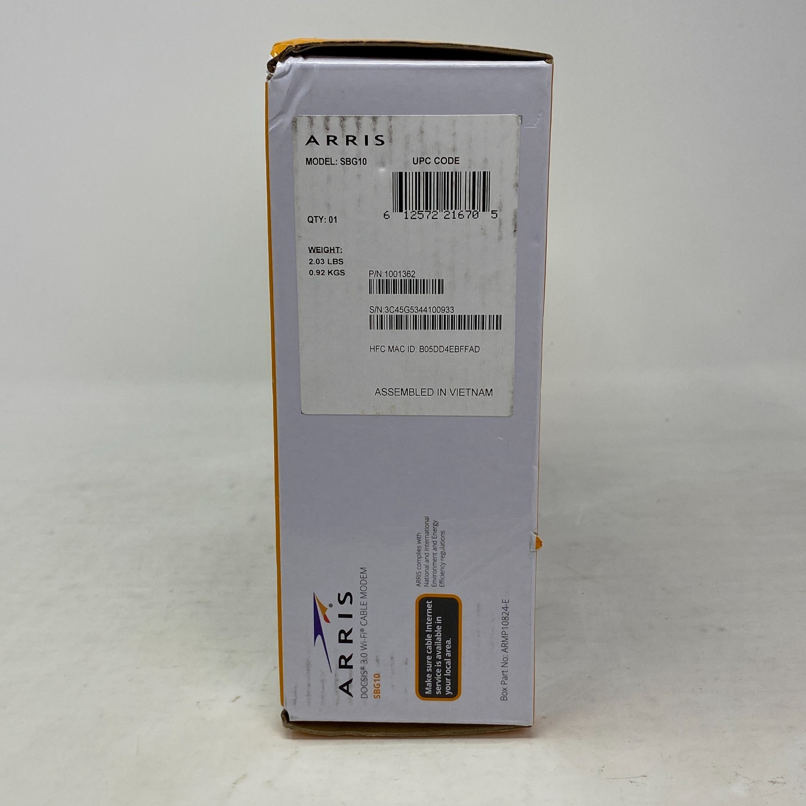ARRIS Surfboard SBG10 Wi-Fi Cable Modem 16×4 DOCSIS 3.0 – TESTED