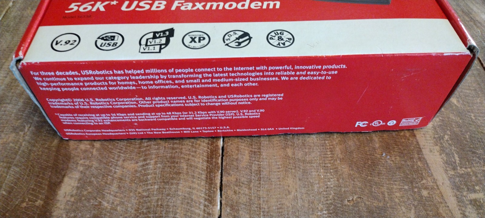 USRobotics USR5633B 56 Kbps Modem 56K USB V.92 Faxmodem New Open Box Complete