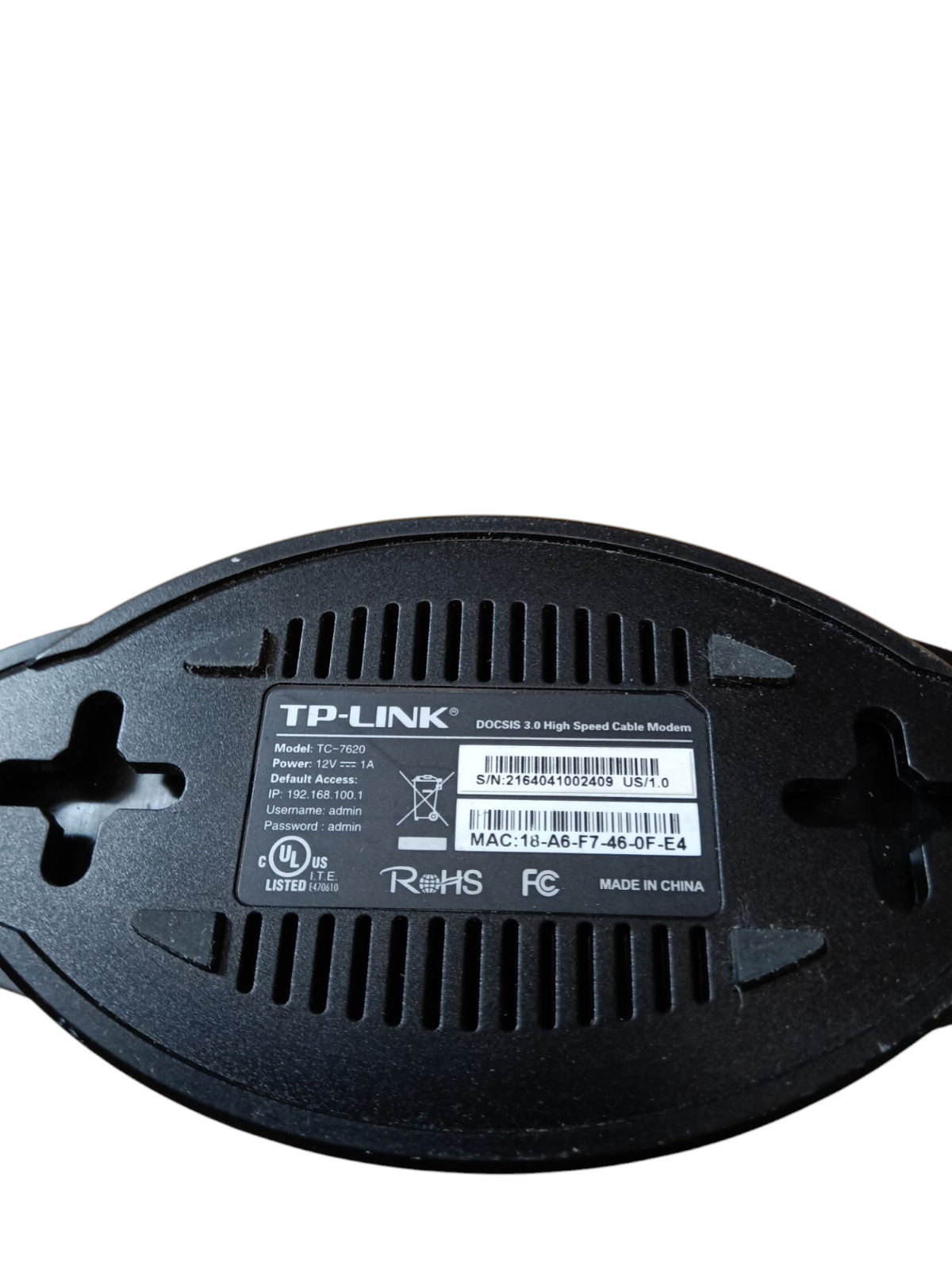 TP-Link DOCSIS 3.0 High Speed Cable Modem TC-7620 | tested working
