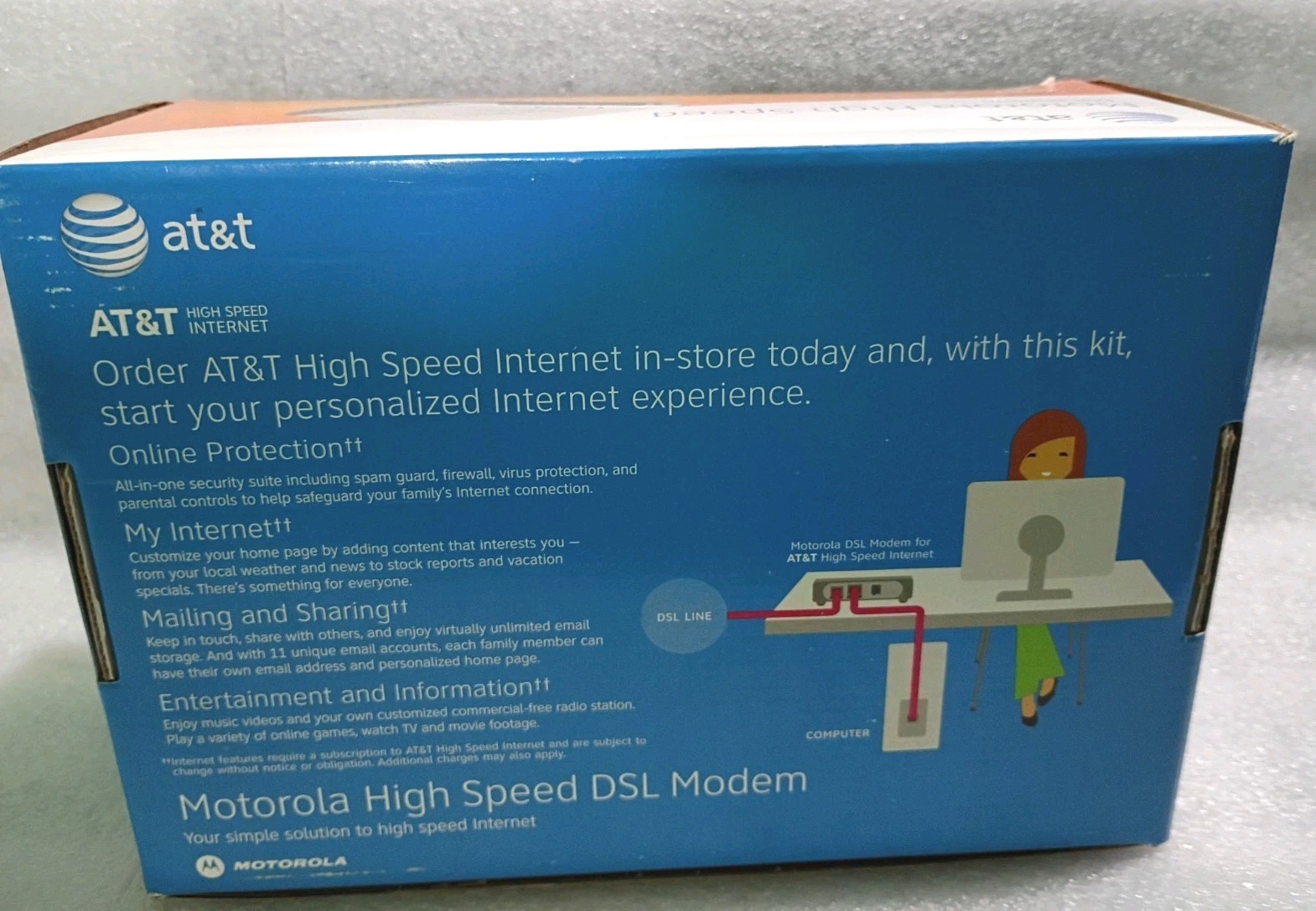 Motorola 2210-02-1006 High Speed Internet DSL Modem, Power Supply Adapter