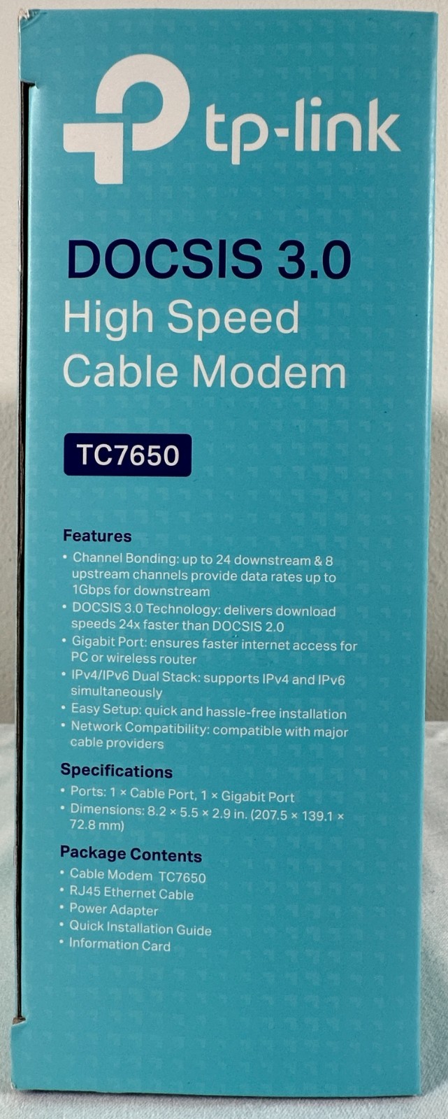 TP-Link TC7650 DOCSIS 3.0 High Speed Internet Broadband Cable Modem 24×8 Gigabit