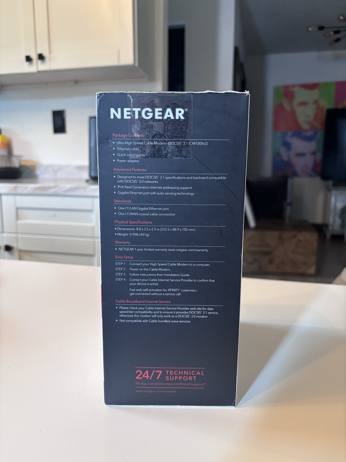 NETGEAR CM1000 DOCSIS 3.1 Cable Modem 1 Gbps Gigabit Ethernet CM1000-100NAS