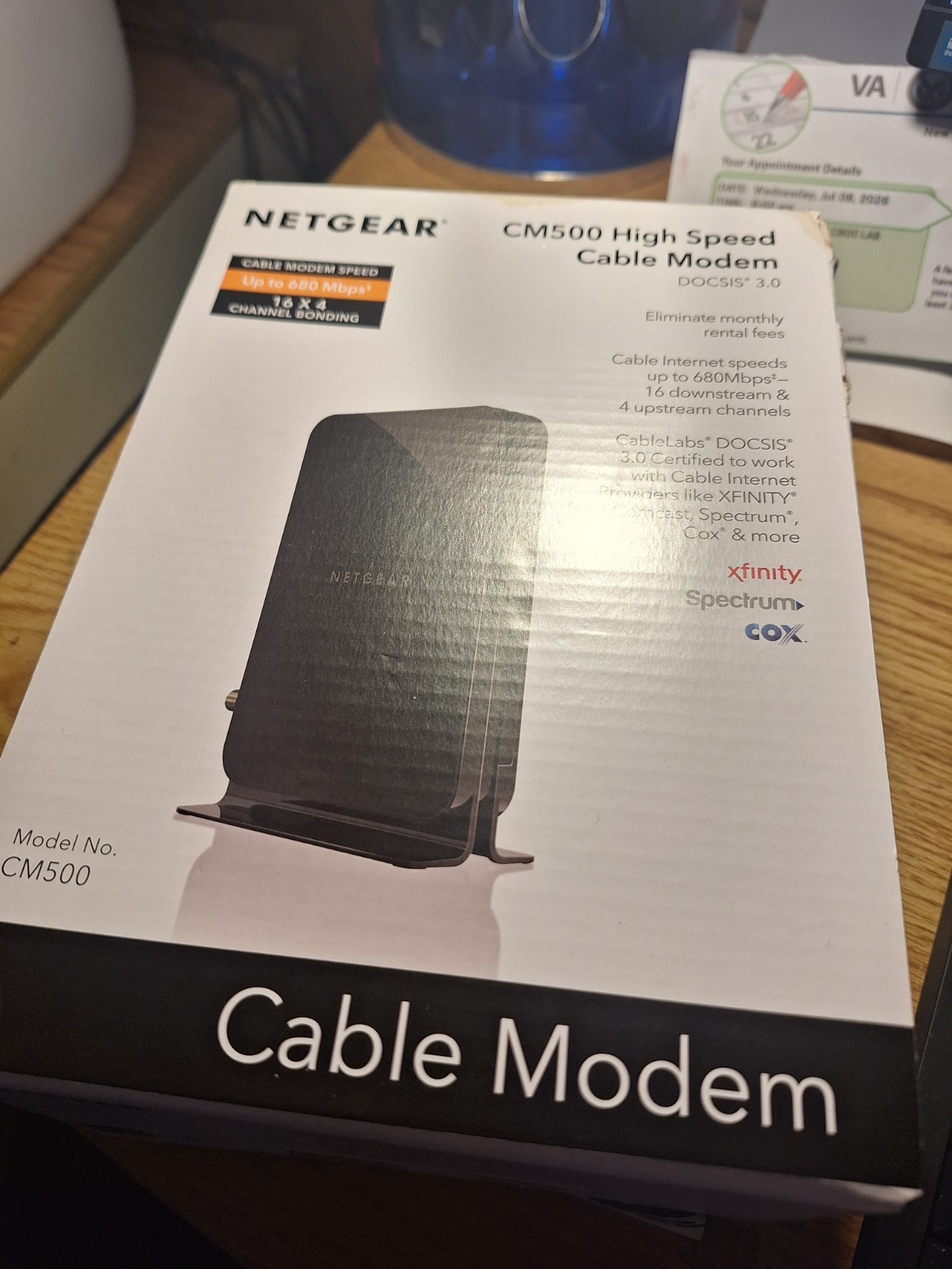 NETGEAR CM500 High Speed Cable Modem DOCSIS 3.0 Up To 680Mbps 16×4 Channel Bondi