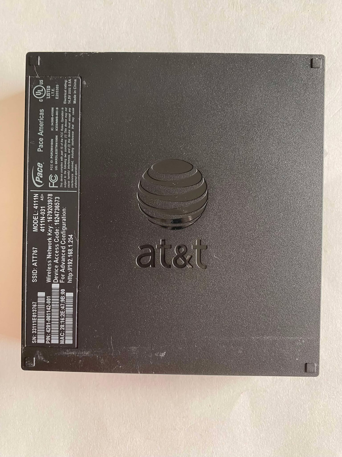 AT&T Modem – ATT767 ( No charger ) Model: 4111N Internet Pace Americas Devi GOOD