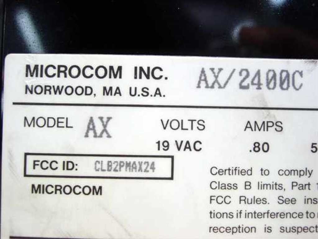 Microcom External Modem AX/2400C – Missing the light cover AX2400C