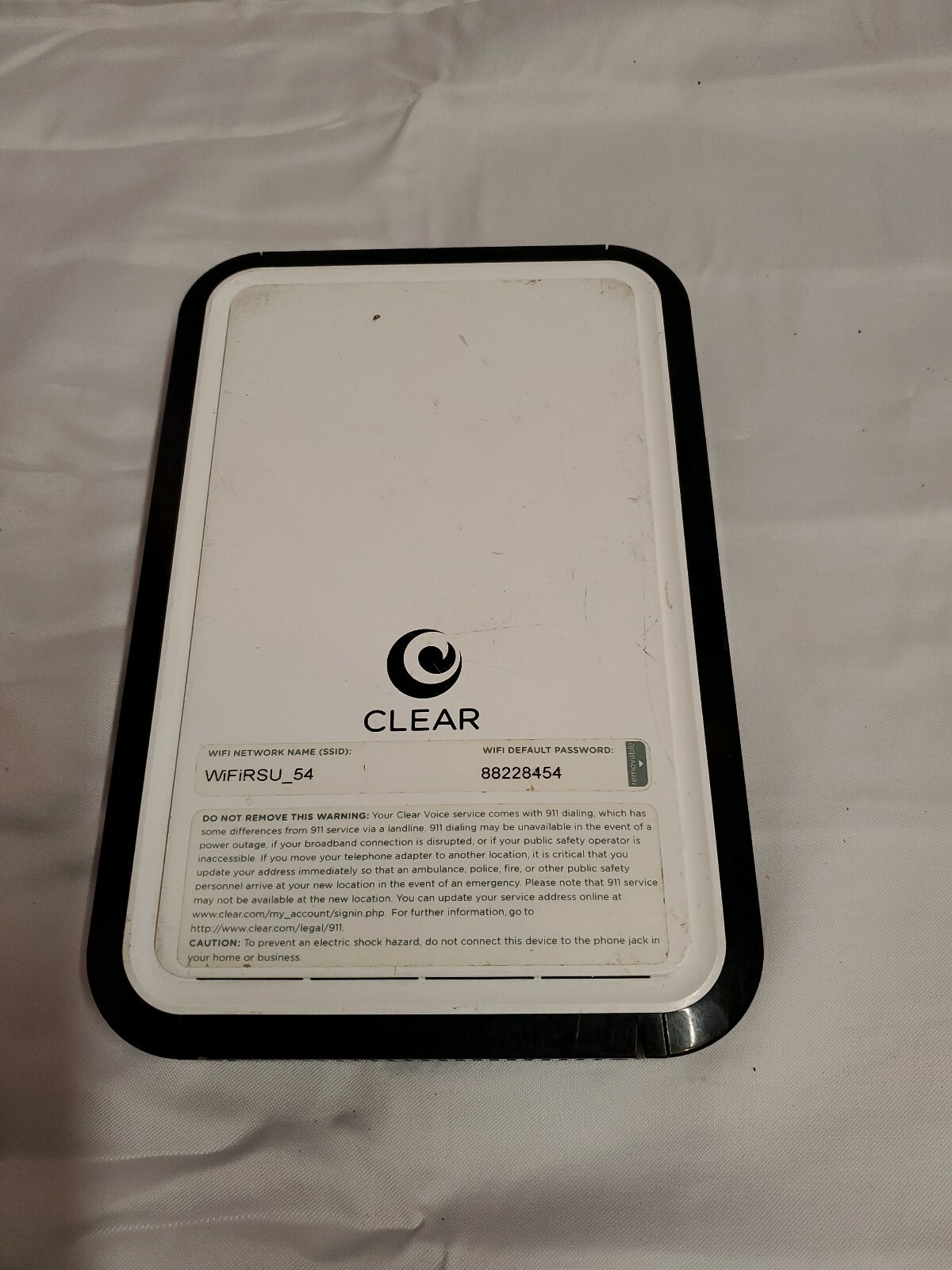 CLEAR Wireless Home Internet Modem WIXFBR-117 No Power Cable