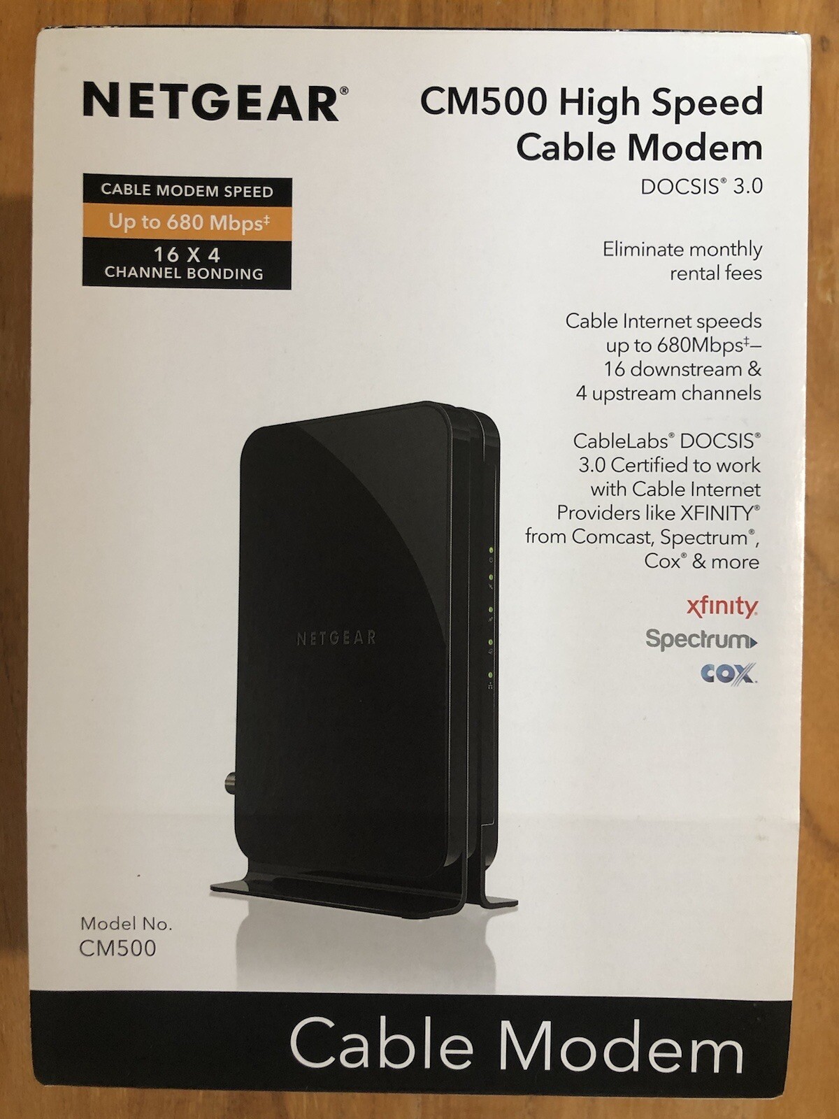 NETGEAR Cm500-1aznas 16×4 DOCSIS 3.0 Cable Modem Max Download Speeds of 686mbps